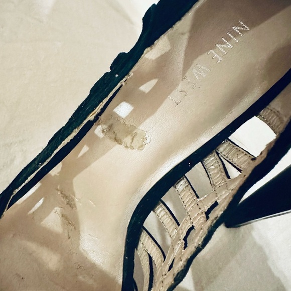 Nine West 8.5 Black Strappy Heels Cutout - Picture 2 of 6